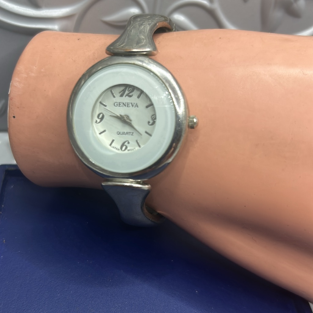 Geneva 1359 Stainless Steel Cuff Watch
